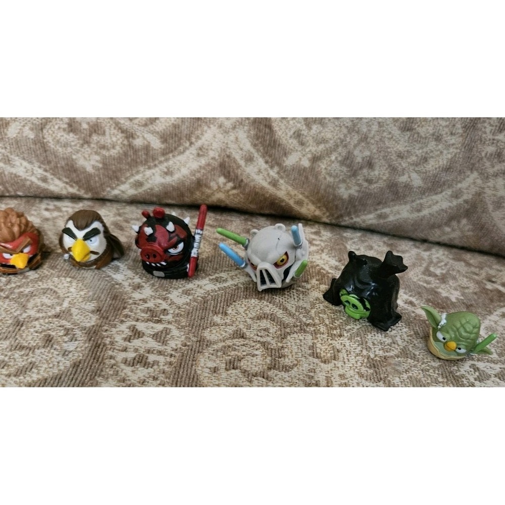 Angry Birds Star Wars Mini Figurine Lot of 6 Plastic Darth Maul Yoda Obi-Wan